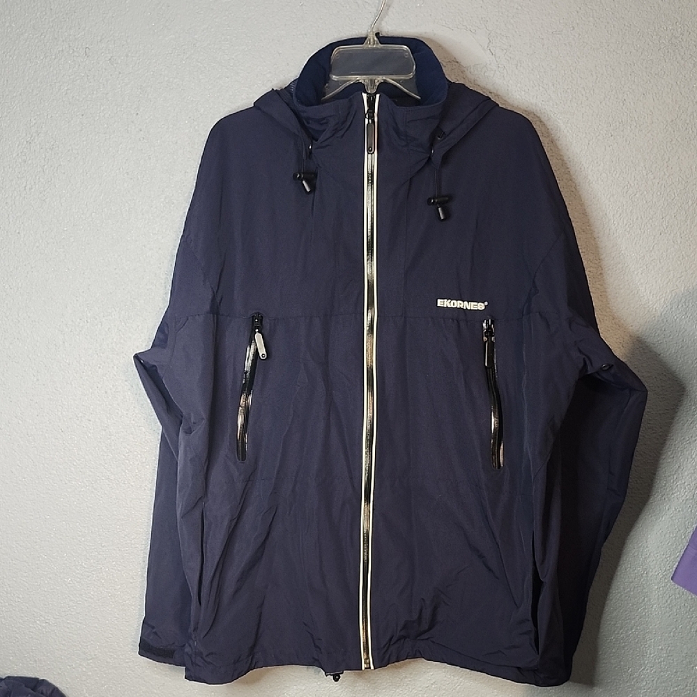 Ecornes Navy Hooded Windbreaker Jacket